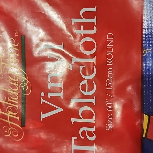 NEW IN PACKAGE  HOLIDAY  TIME  VINYL TABLECLOTH - Picture 2 of 6
